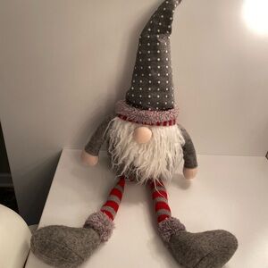 Kirklands Festive Gray and Red Gnome Decor